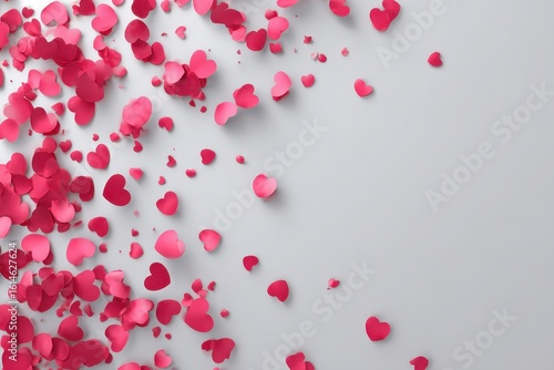 Hearts and confetti fill the backdrop for romantic celebrations, perfect for weddings or anniversaries showcasing love and joy