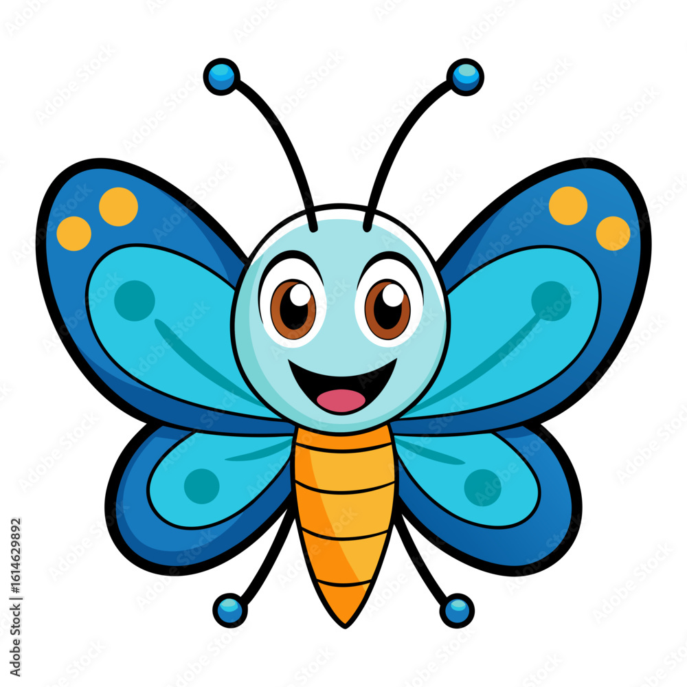 Fototapeta premium butterfly cartoon character