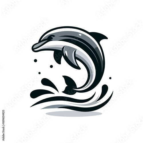 Happy dolphin jumping out of the water