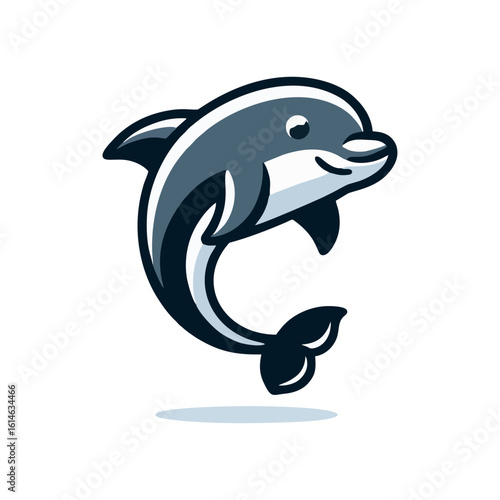 Happy dolphin jumping out of the water
