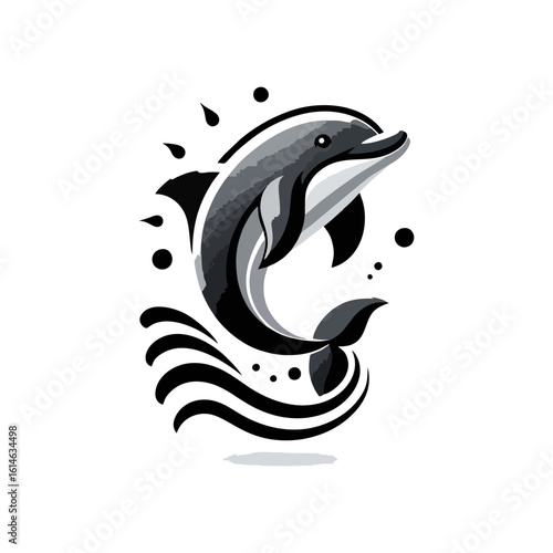 Happy dolphin jumping out of the water