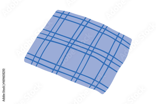 Picnic blanket blue cute cartoon icon doodle hand drawn. Picnic blanket drawing clipart symbol