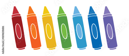 colorful cartoon wax crayons coloring crayon set. wax crayon icon doodle hand drawn clipart symbol