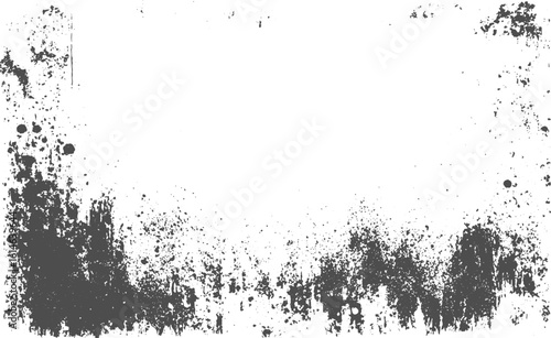Grunge texture, black splatter, Halftone comic style frame with grunge speckle grain white background, design element