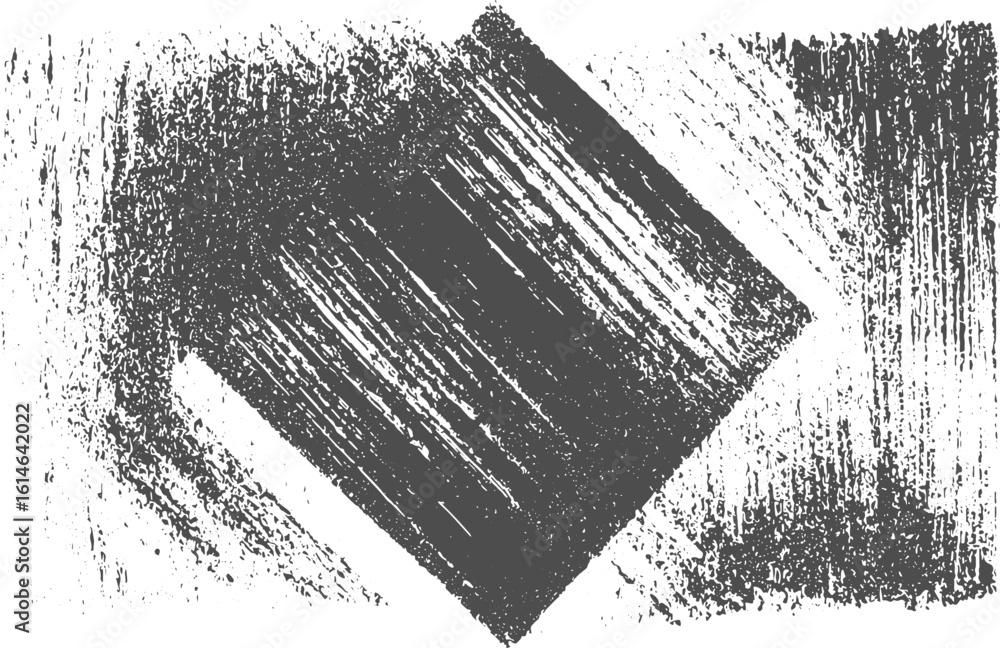 Obraz premium Abstract Grunge Brush Stroke Texture with Diamond Shape and Distressed Effect on Transparent Background