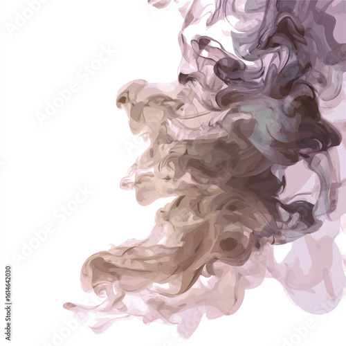 smoke isolated in White Background, smoke vector, Flat lay vector illustration