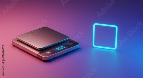 Modern digital scale with glowing display, perfect for precise measurements in your kitchen or lab