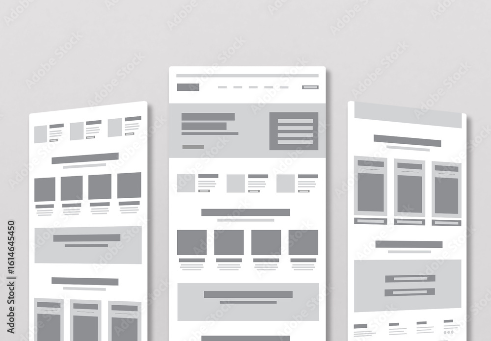 Wireframe Layout Tempalte Stock Template | Adobe Stock