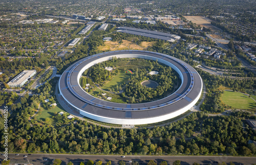Aerial View of Apple Park, Cupertino, California