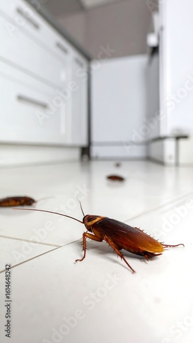 Cockroaches on kitchen floor