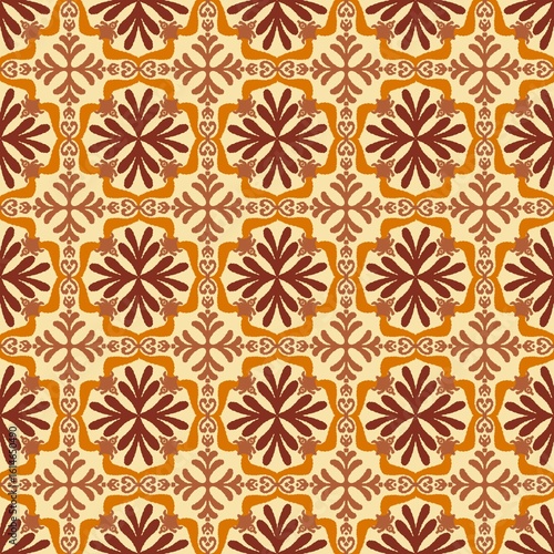 Vintage Floral Pattern with Warm Earthy Tones