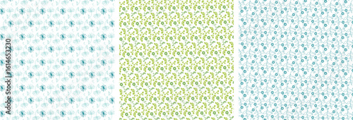 Leafs texter cloths and paper patten bundle set. Natural tile design for textile, cloth, wrapping paper, web, print, fabric and wallpaper.
