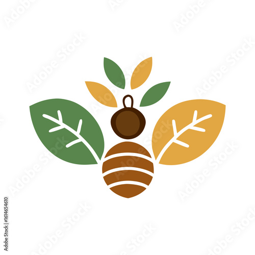bee on a green leaf
