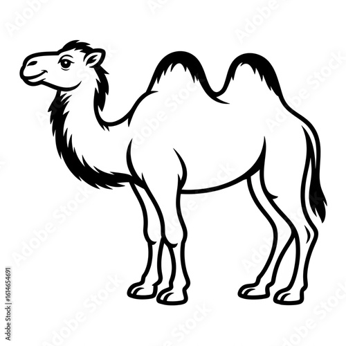 A camel illustration vector style coloring page 
