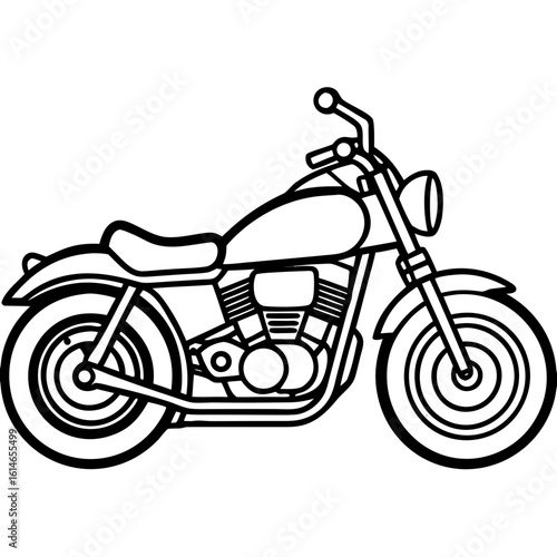 Close-Up Motorcycle SVG on Transparent White Background

