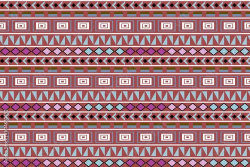 Aztec geometric Navajo tribal ethnic boho texture ornament seamless pattern fabric colorful design vector for woven textile printing blanket rug carpet fashion.