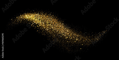 Vector Abstract Shiny Gold Glitter design element. For New Year, Merry Christmas, Birthday and Wedding greeting card and invitation. Luxury Background design