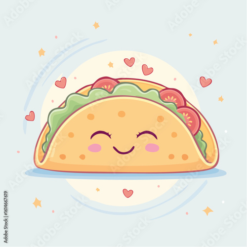 A sleepy taco snoozes in its tortilla blanket, radiating calm and cozy food humor.