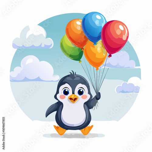 A hopeful penguin clutches balloons and tries to fly in this funny, heartwarming cartoon.