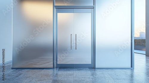 opaque frosted glass door