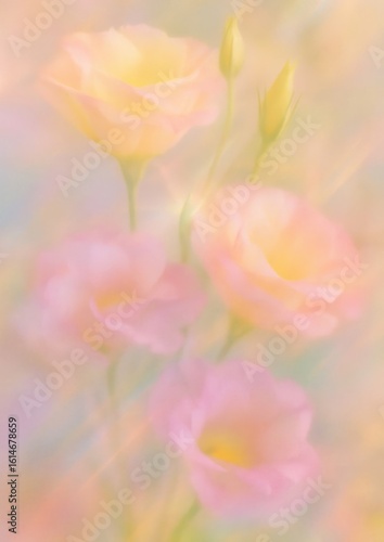 Delicate pastel floral art.
