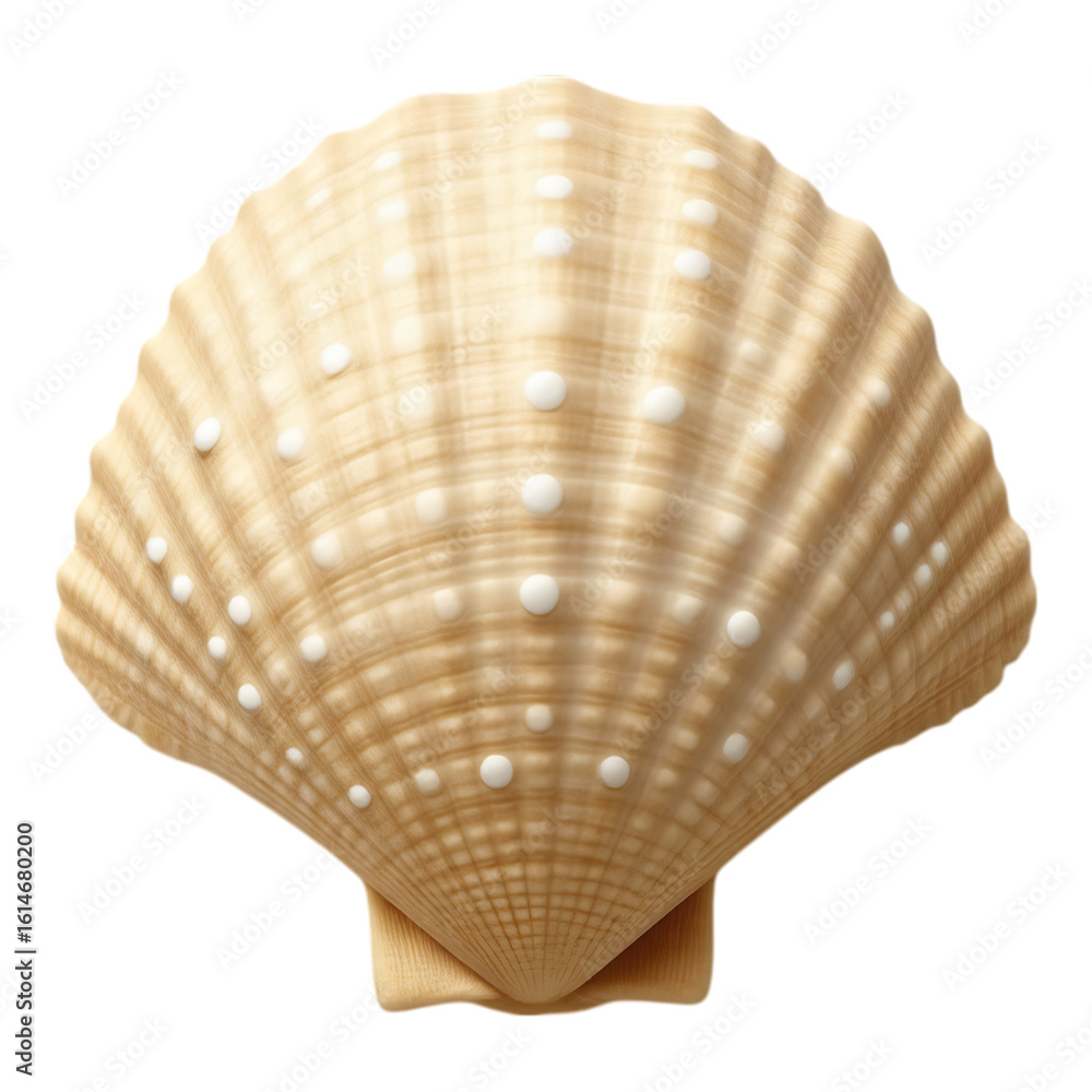 Fototapeta premium Detailed depiction of a scallop shell with a transparent background