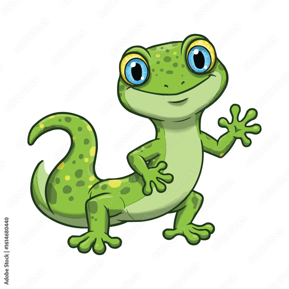 Fototapeta premium Smiling Cartoon Gecko