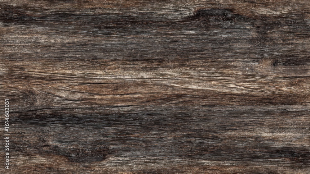 Fototapeta premium A detailed surface featuring natural wood grain with varying shades of brown and gray. Ideal for backgrounds in design projects or for creating rustic aesthetics.