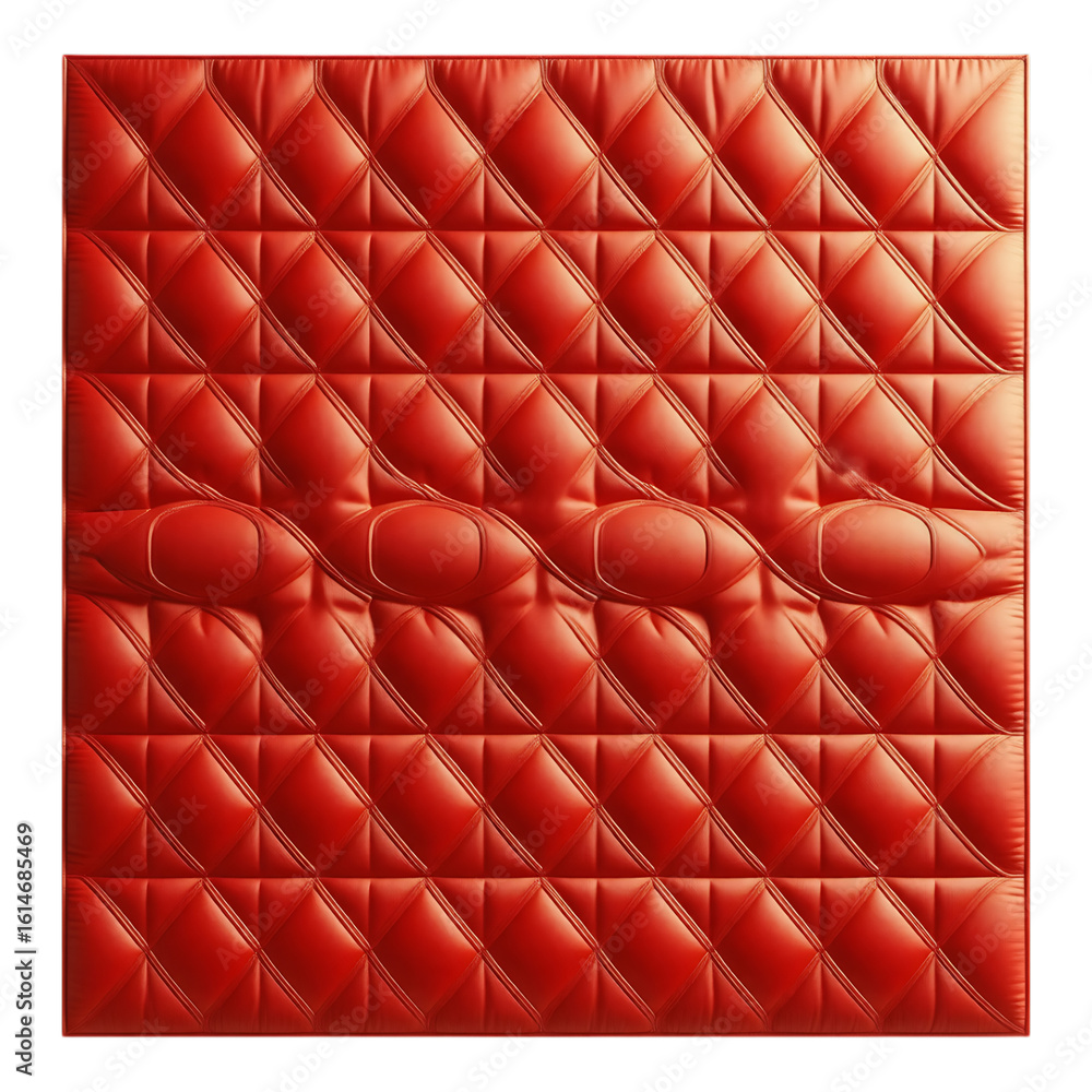 Obraz premium Luxurious Quilted Red Leather Panel with Decorative Design