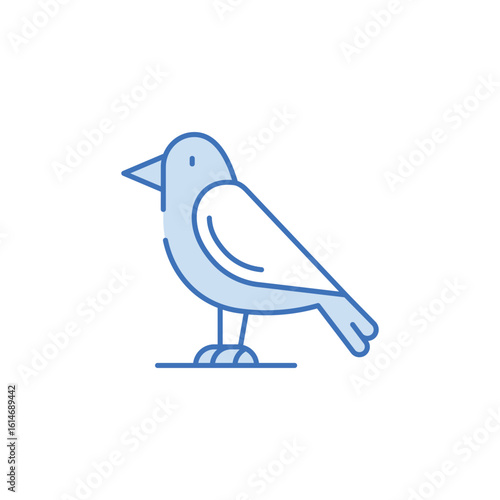 Indochinese bird icon design with white background stock illustration