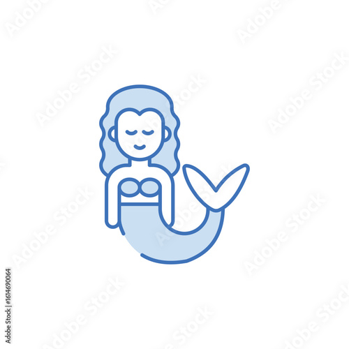 Mermaid icon design with white background stock illustration