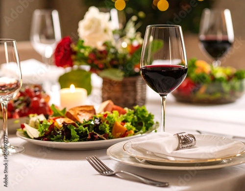 Elegant dining setup indoors