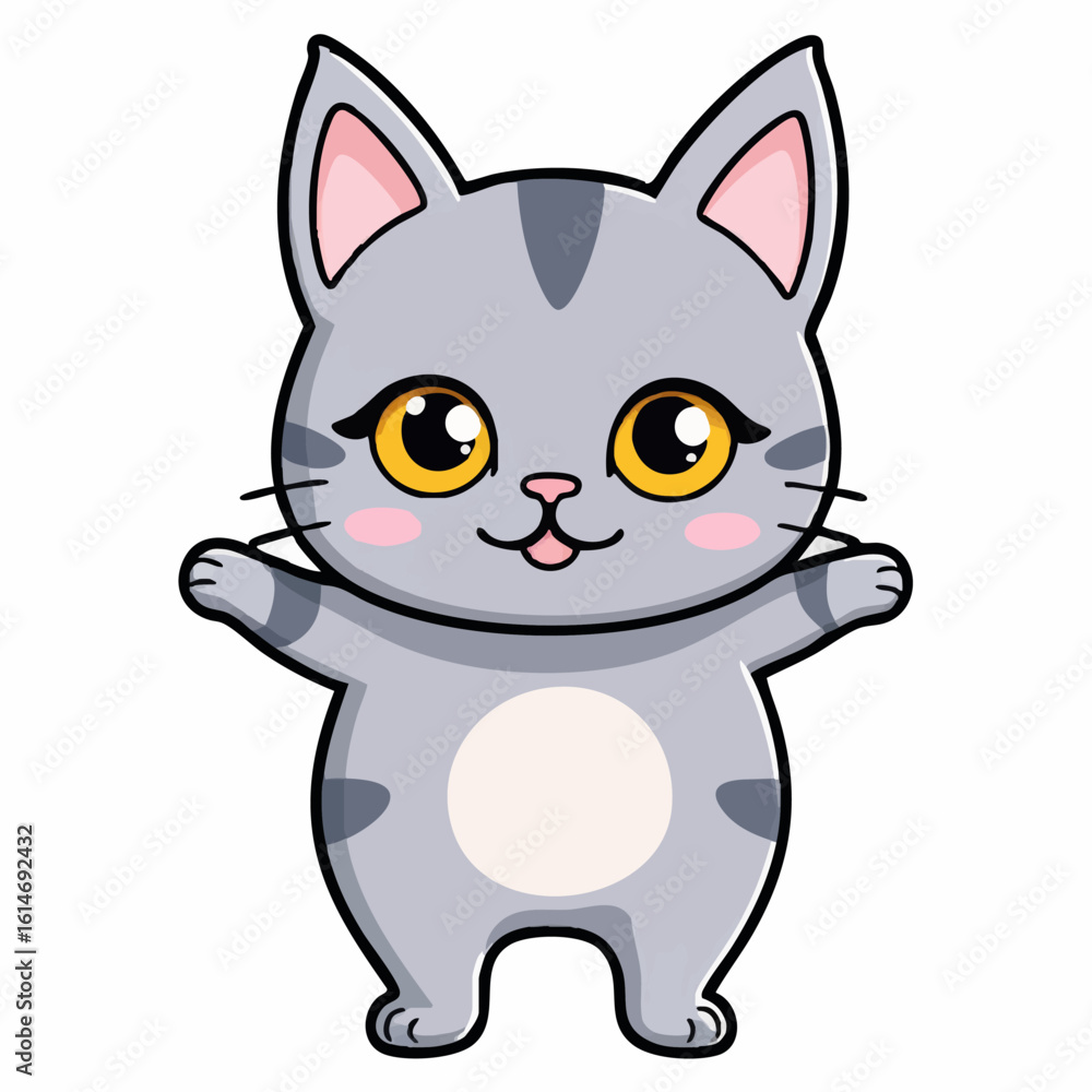 Kawaii cat with Sparkling Eyes Kawaii cat with Sparkling Eyes