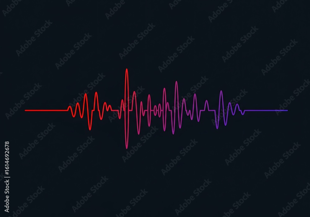 Obraz premium Colorful sound wave graphic on dark background