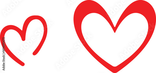 Art & IllustrationHeart icon set.Collection of heart illustration with different style. Heart shape Isolated on white background.A flat color heart set icon editable. Grunge rough brush stroke romance