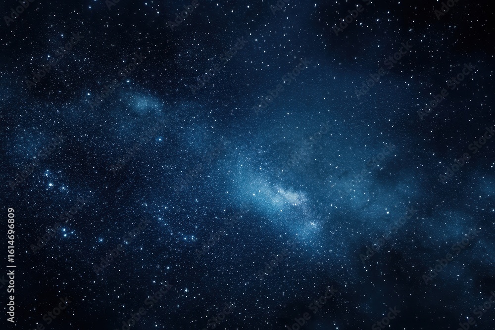 Naklejka premium Timelapse capturing the mesmerizing movement of stars in a clear night sky over a tranquil landscape, Time-lapse of the starry sky