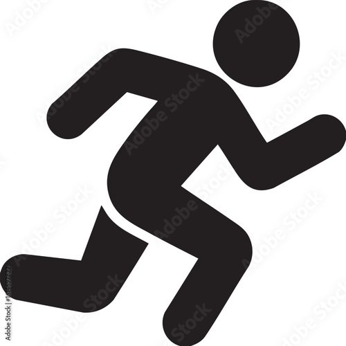 Black and white icon of a person running runner human