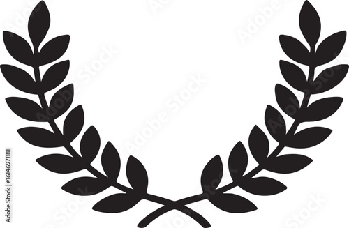 laurel wreath single  Silhouette vector icon