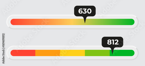 Modern Credit Score scale meter design concept 10
