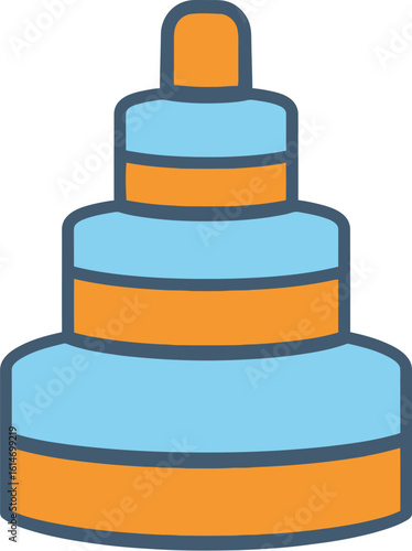 Vector illustration of a colorful toy stacker for children's learning and development fun time