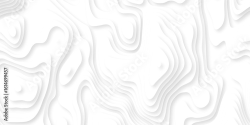 Abstract background vector Abstract wavy line 3d paper cut white background. Abstract pattern with lines. Abstract sea map geographic contour map and topographic contours map background.	
