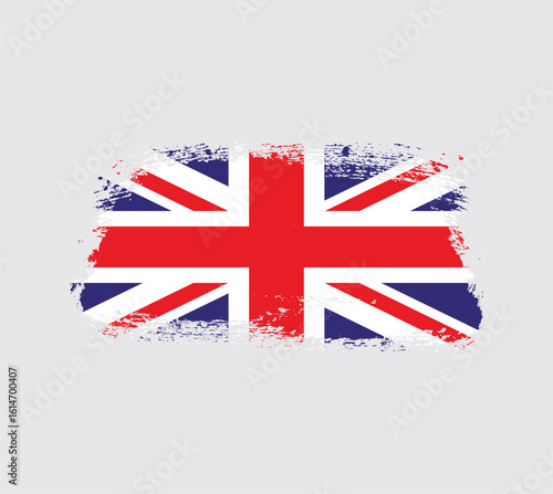 ink grunge united kingdom UK or England flag brush painted png transparent background. Great Britain ink paint brush texture	
