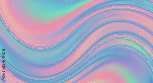Wallpaper Mural Rainbow holographic surface, reflective plastic texture, liquid metallic colors, pastel shine, abstract swirl pattern Torontodigital.ca