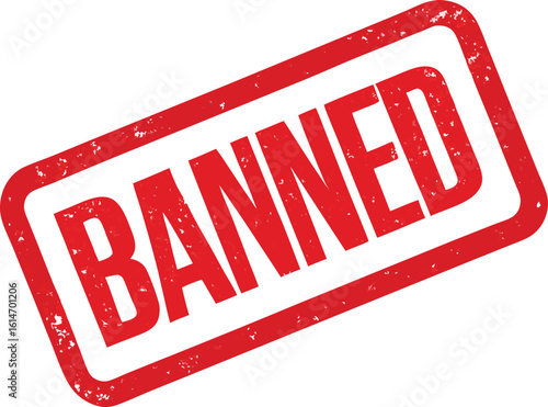 Red  Banned rubber stamp background design