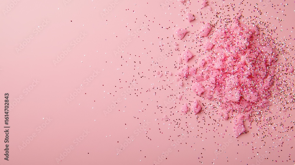Fototapeta premium Sparkle Beautiful shimmering effect with tiny sparkles scattered in a dreamy pink background.