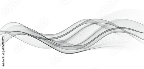Soft Smoke Gradient Transparent Wave Background. Flowing Wavy Lines isolated on white background. Vector illustration