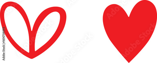 Art & IllustrationHeart icon set.Collection of heart illustration with different style. Heart shape Isolated on white background.A flat color heart set icon editable. Grunge rough brush stroke romance