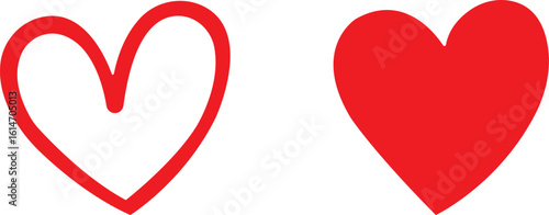 Art & IllustrationHeart icon set.Collection of heart illustration with different style. Heart shape Isolated on white background.A flat color heart set icon editable. Grunge rough brush stroke romance