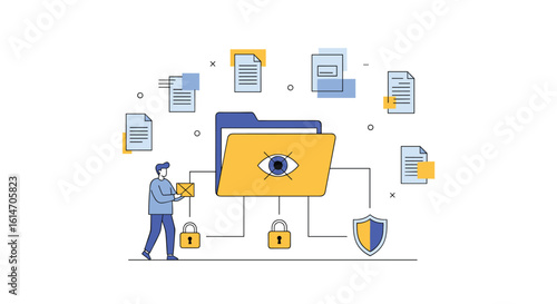 Organizing digital documents and data management with security protocols and cloud storage solutions for efficient information access