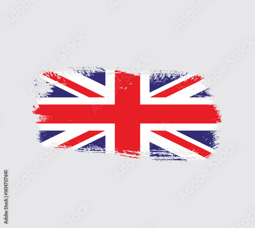ink grunge united kingdom UK or England flag brush painted png transparent background. Great Britain ink paint brush texture	

